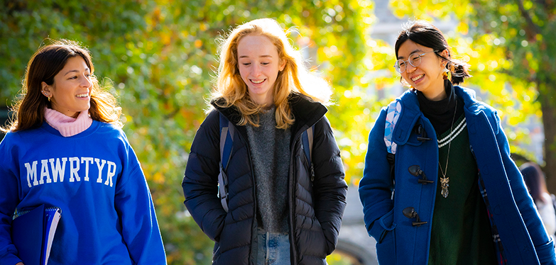 students walking on campus
