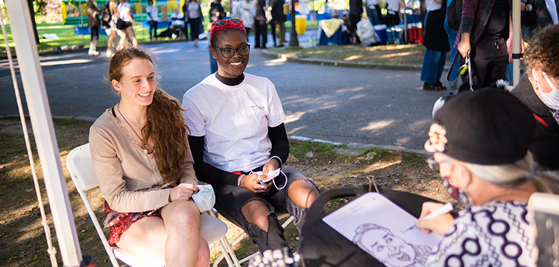students at an event