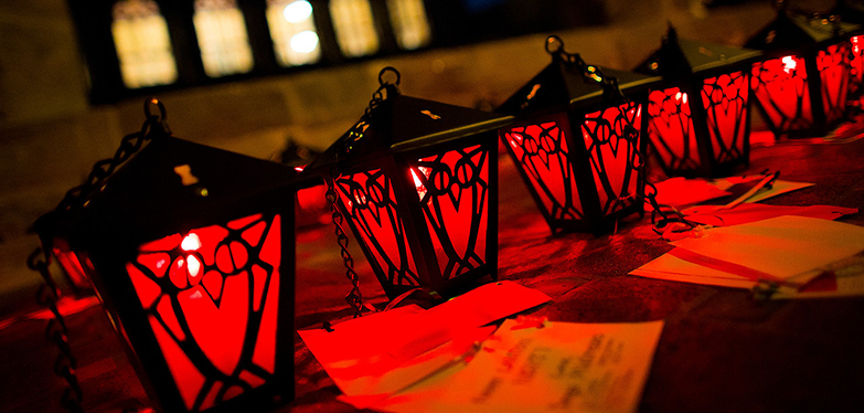 lanterns at night